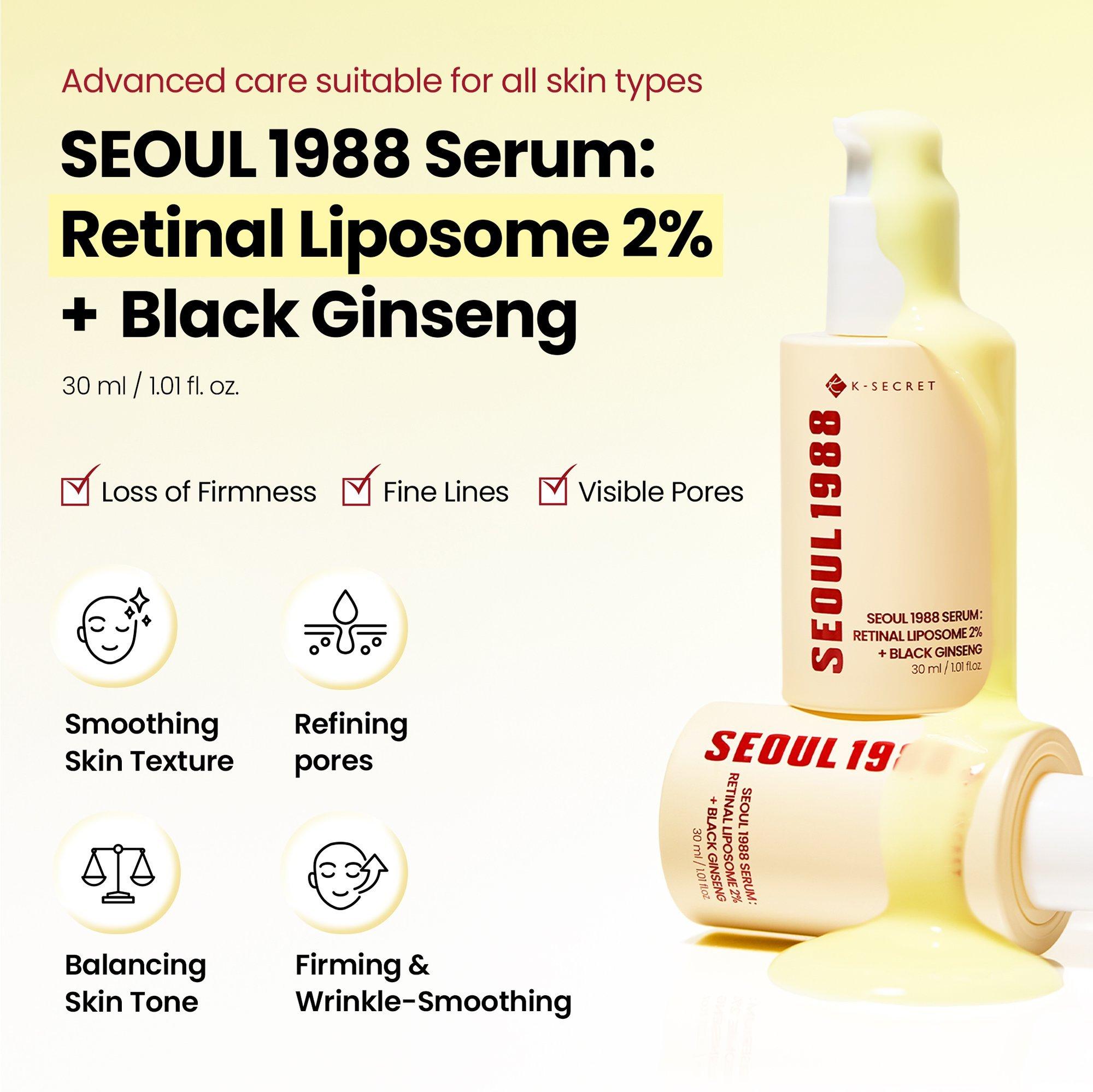 K-SECRET SEOUL 1988 Retinal 2% + Black Ginseng Wrinkle Smoothing Serum — фото 3