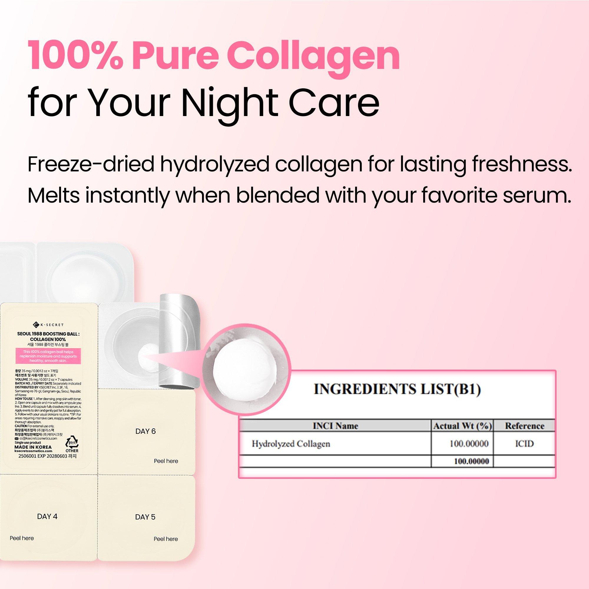 K-SECRET SEOUL 1988 100% Collagen Skincare Boosting Balls — фото 4