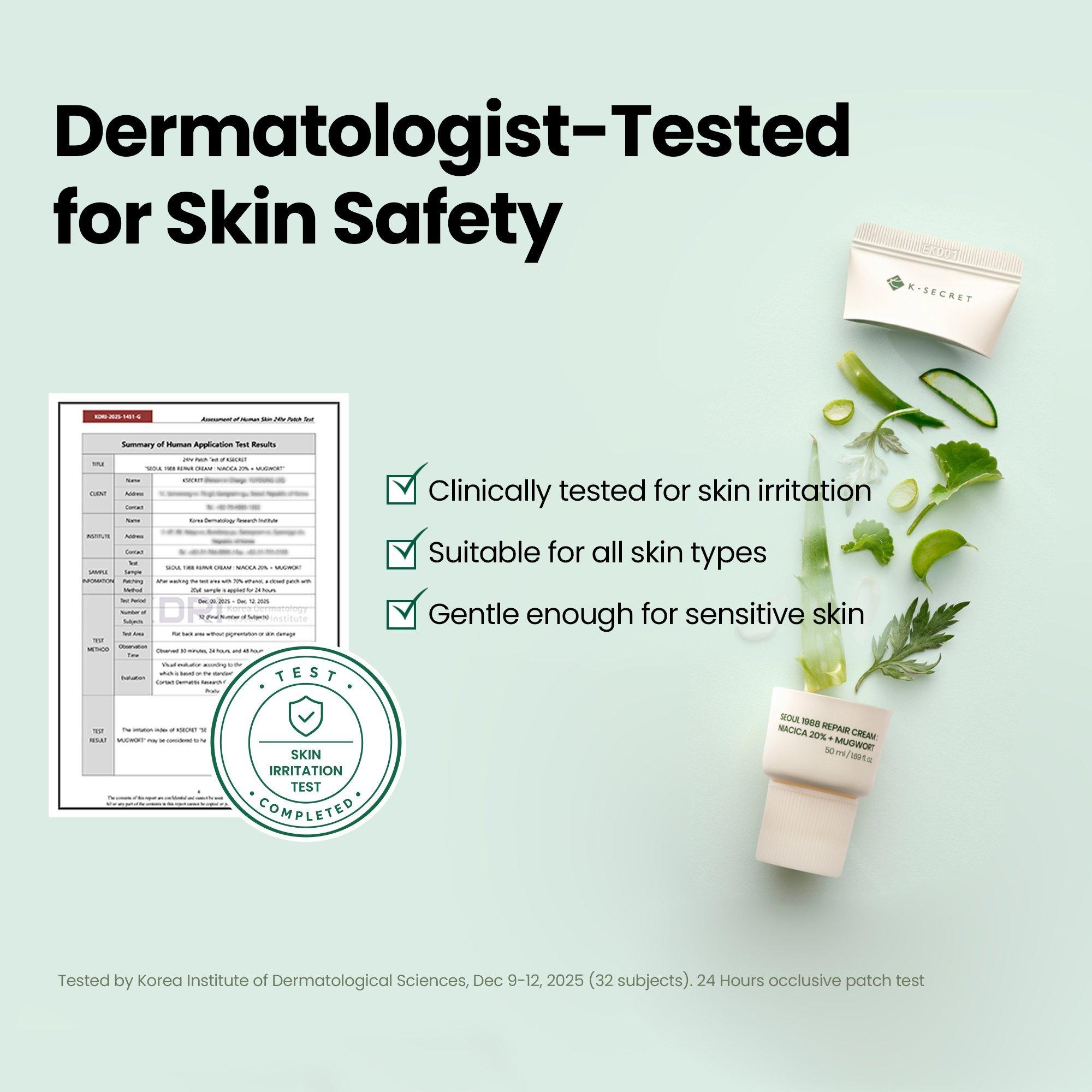 K-SECRET SEOUL 1988 Niacica 20% + Mugwort Sensitive Skin Barrier Cream — фото 6