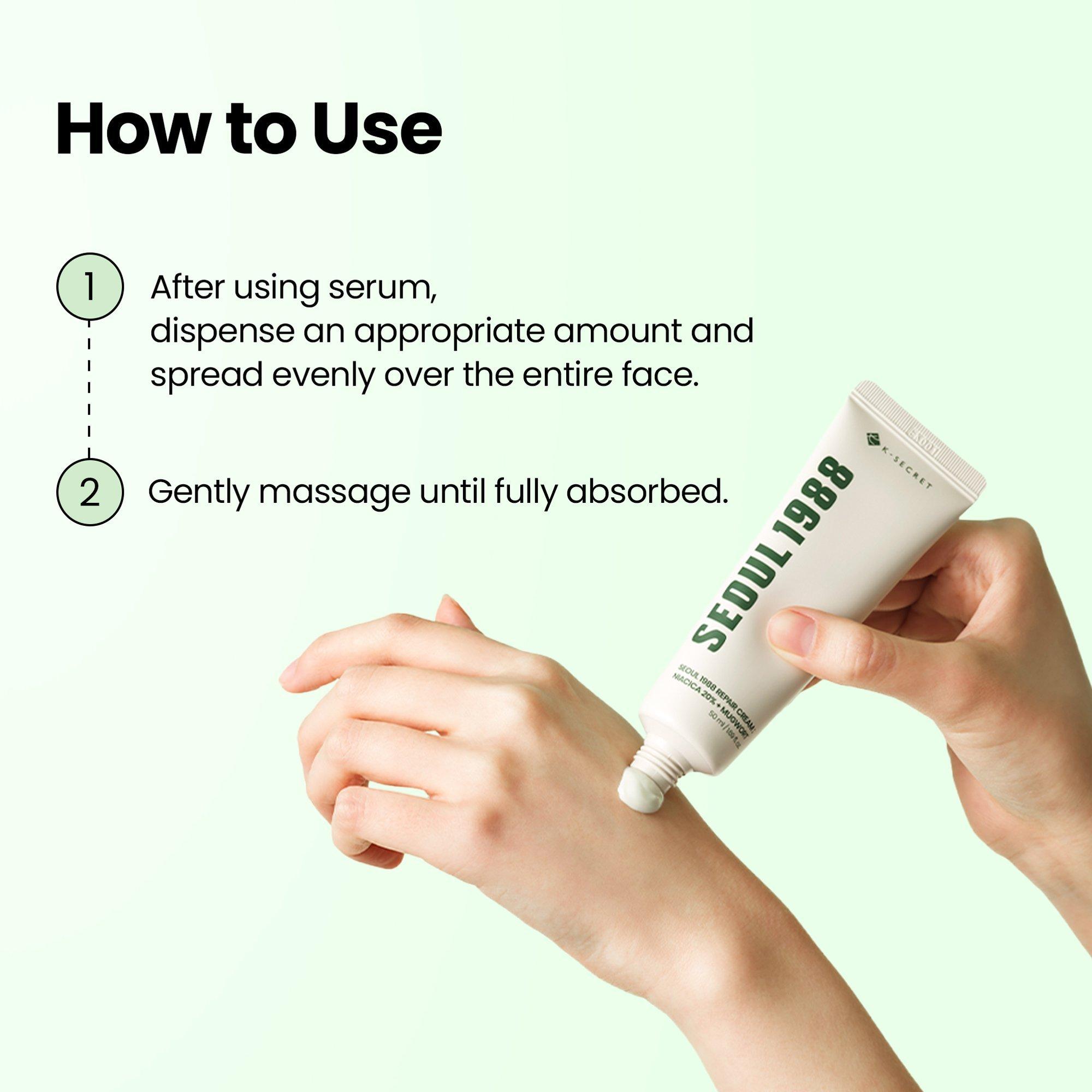 K-SECRET SEOUL 1988 Niacica 20% + Mugwort Sensitive Skin Barrier Cream — фото 7