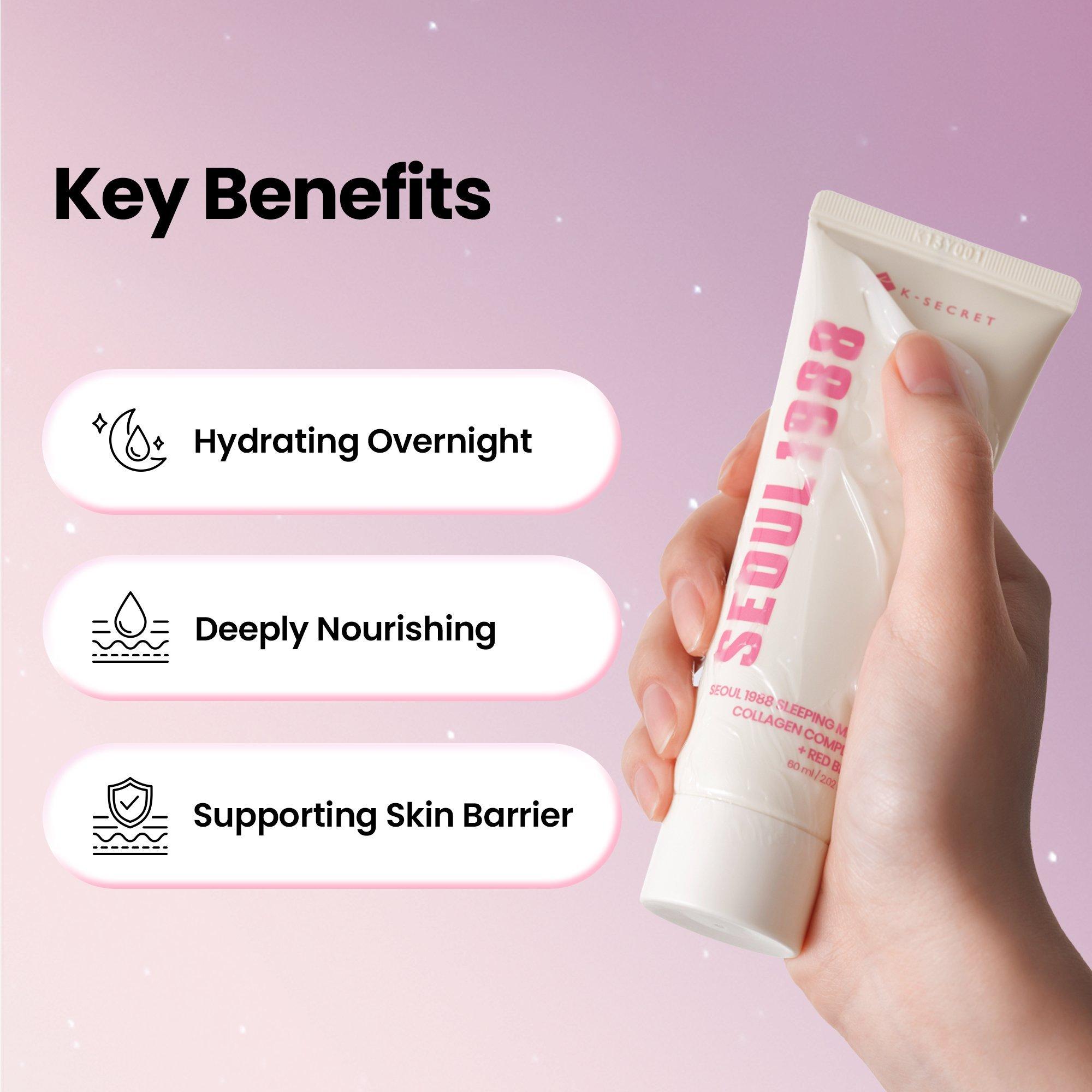 K-SECRET SEOUL 1988 Collagen + Red Bean Overnight Radiance Sleeping Mask — фото 7