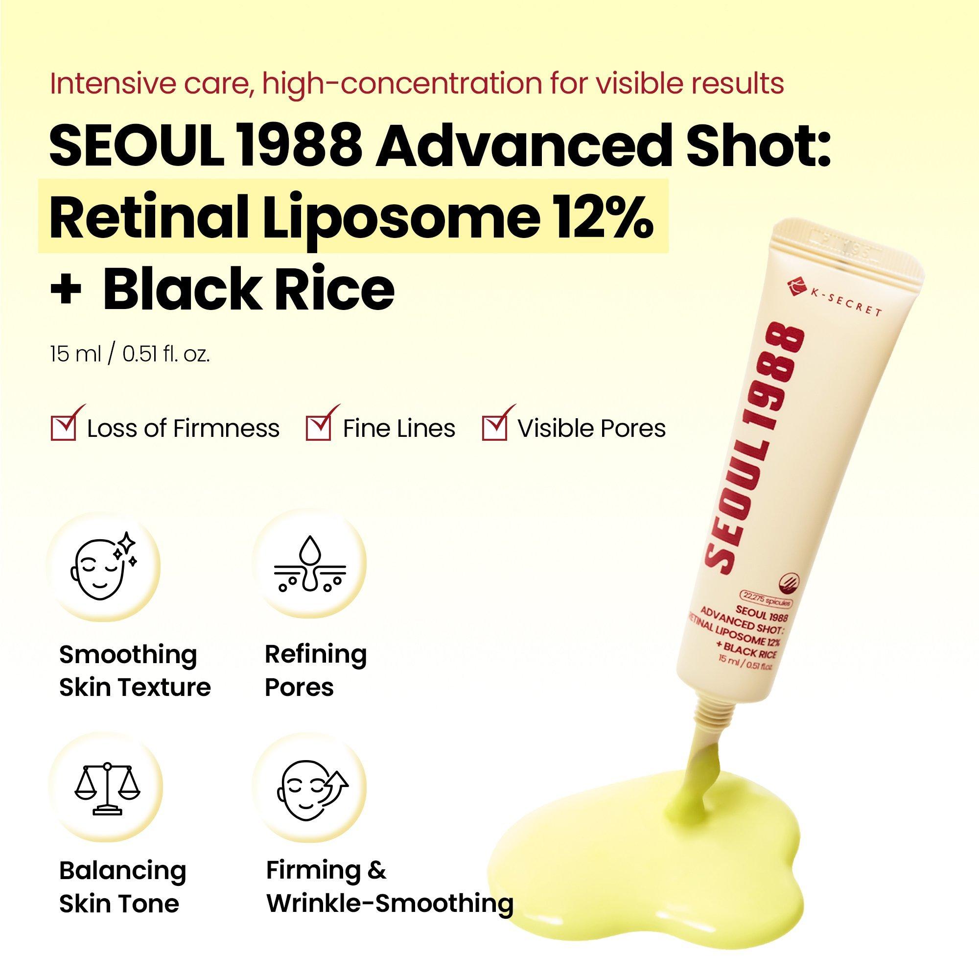 K-SECRET SEOUL 1988 Retinal 12% + Black Rice Spot Treatment Shot — фото 3