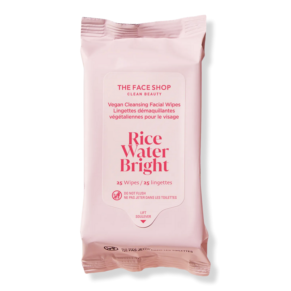 THE FACE SHOP Rice Water Bright Vegan Cleansing Facial Wipes - 25 ct