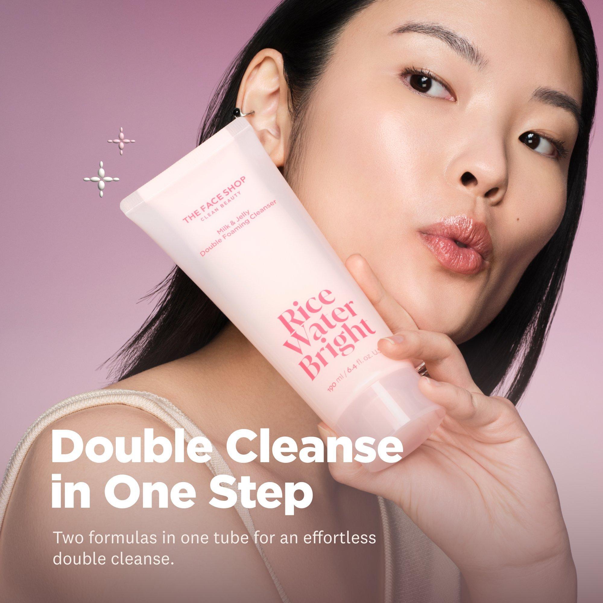 THE FACE SHOP Rice Water Bright Milk & Jelly Double Cleanser — фото 2