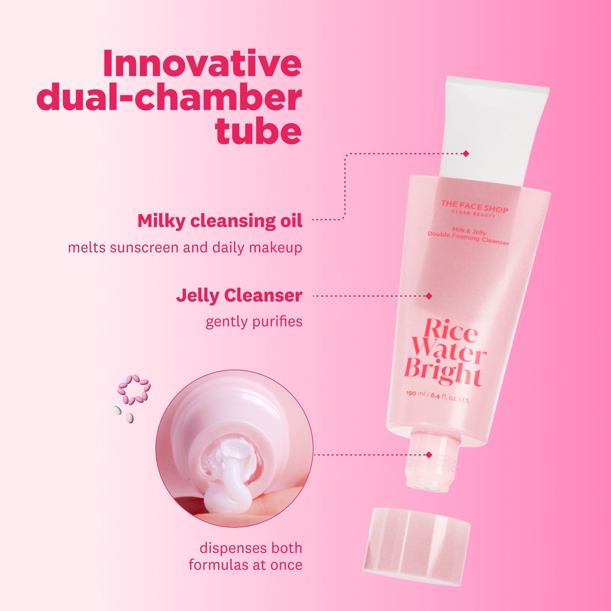 THE FACE SHOP Rice Water Bright Milk & Jelly Double Cleanser — фото 4