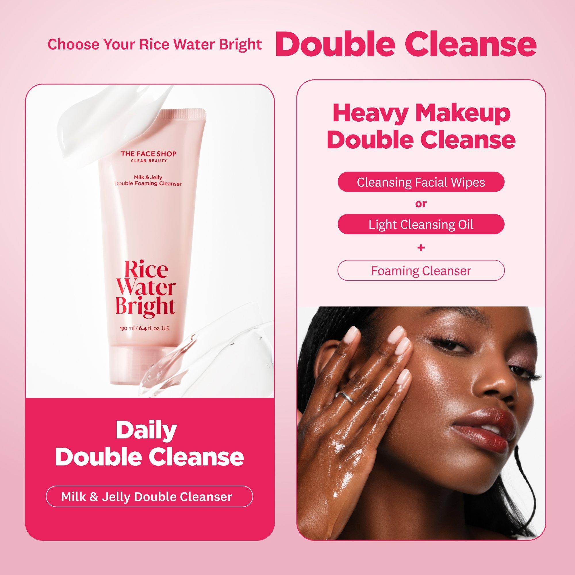 THE FACE SHOP Rice Water Bright Milk & Jelly Double Cleanser — фото 8