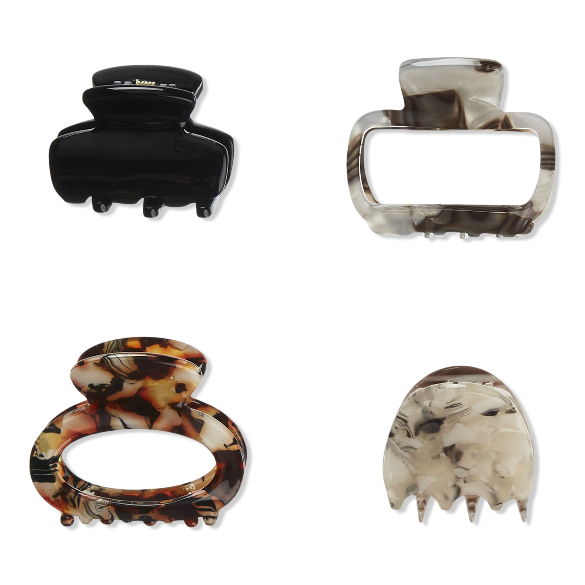Conair Accessories 4 Pack Mixed Tortoise/Black Claw Clips #1