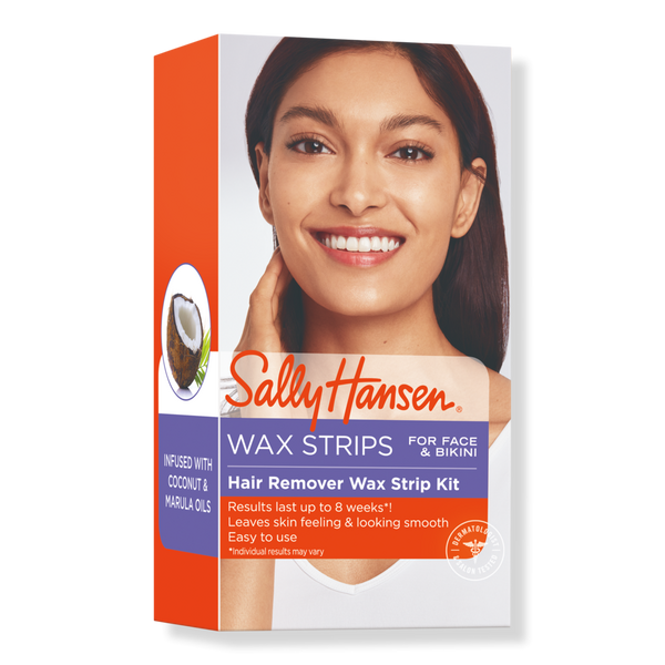 Sally Hansen Hair Remover Wax Strip Kit for Face, Body, and Bikini