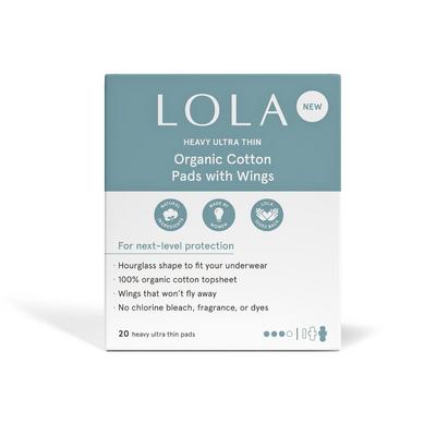 Lola Heavy Organic Cotton Pads W/ Wings