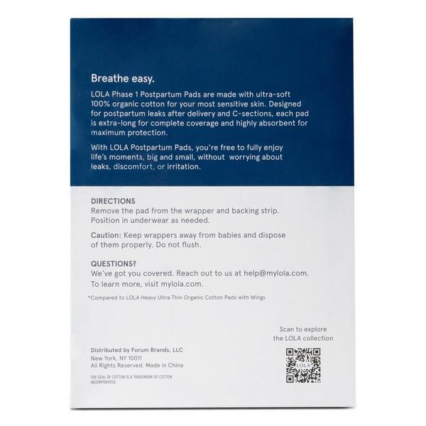 LOLA Organic Cotton Postpartum Pads Phase 1 #2