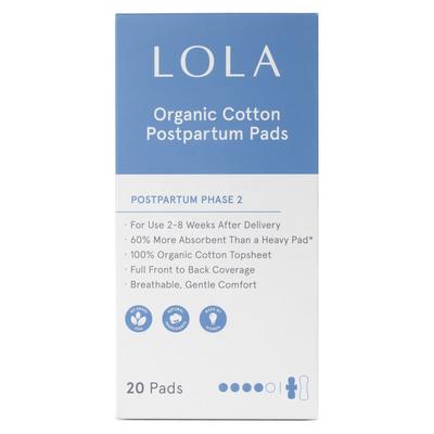 Lola Organic Cotton Postpartum Pads Phase 2