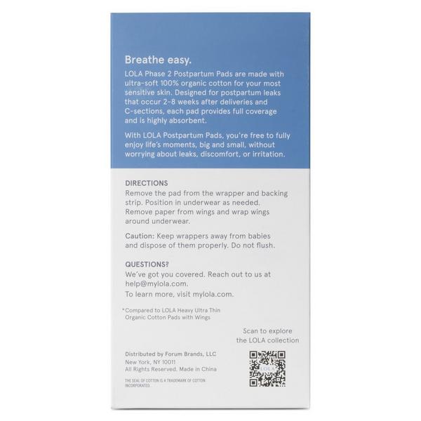 LOLA Organic Cotton Postpartum Pads Phase 2 #2