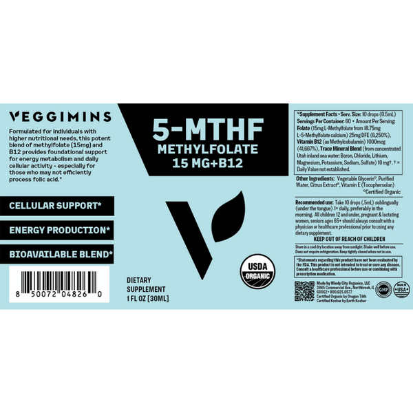 Veggimins Organic Methylfolate 15mg + B12 #4