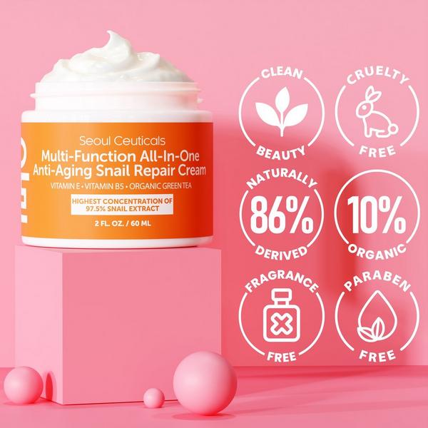 Seoul Ceuticals Korean Skin Care Multi-Function All-In-One Anti-Aging Snail Repair Cream #4