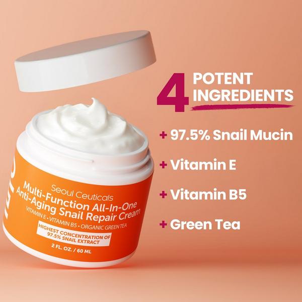 Seoul Ceuticals Korean Skin Care Multi-Function All-In-One Anti-Aging Snail Repair Cream #5