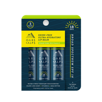 Oars + Alps SPF Shine-Free Lip Balm 3-Pack - Island Lime