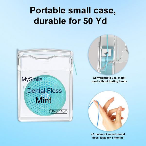 MySmile Woven Dental Floss with Coconut Oil, Mint Flavor, 50 Yards #6