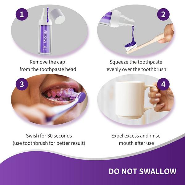 MySmile Purple Color Corrector Toothpaste for Daily Teeth Whitening #5