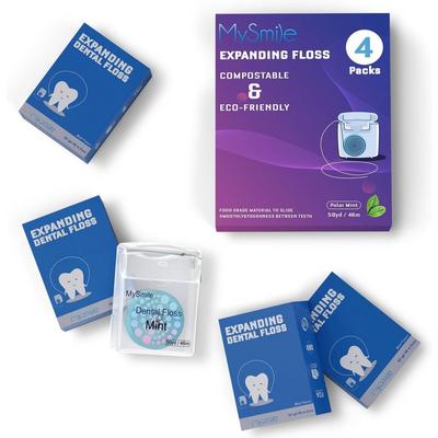 MySmile Woven Dental Floss with Coconut Oil, Mint Flavor, 50 Yards