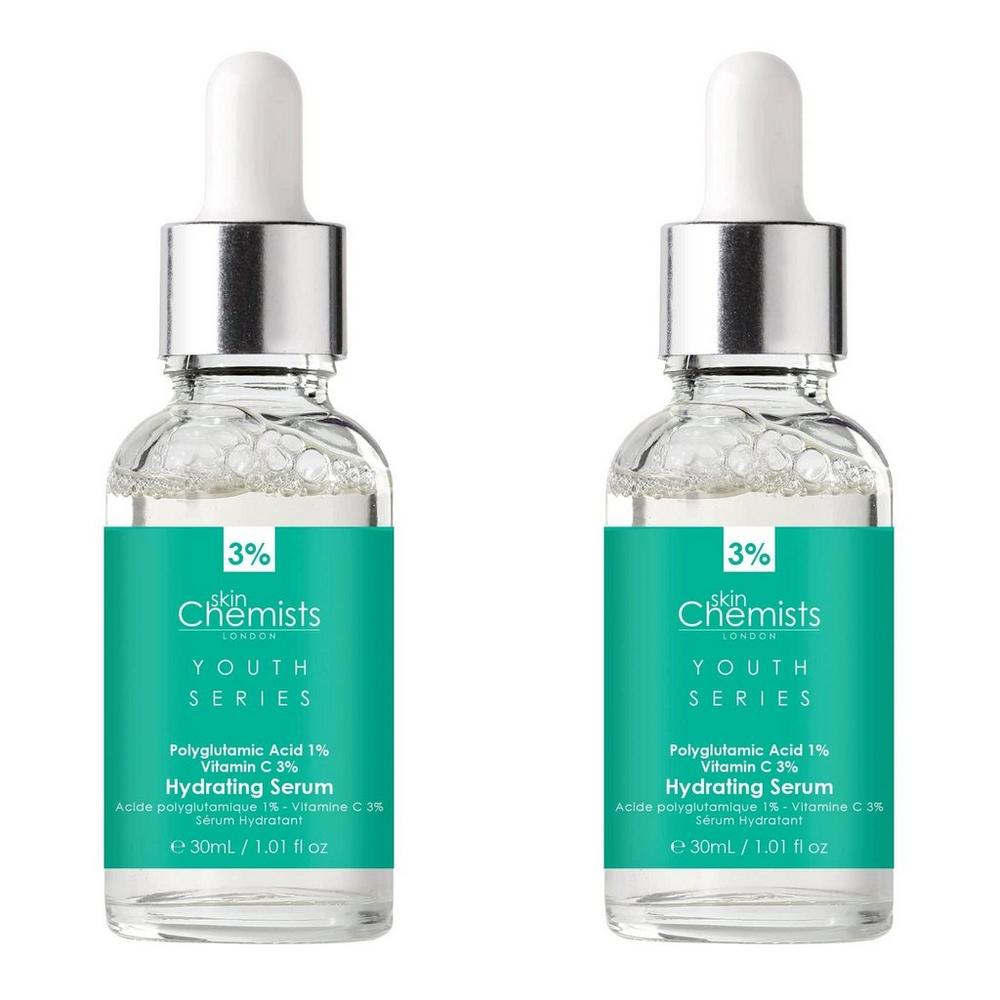 Skinchemists Youth Series Hydrating Serum Polyglutamic Acid 1%, Vitamin C 3% - 2 Ct
