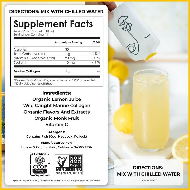 Liquid Collagen Drink Mix | Daily Elixir with Marine Collagen & Vitamin C,  12-Week Bundle