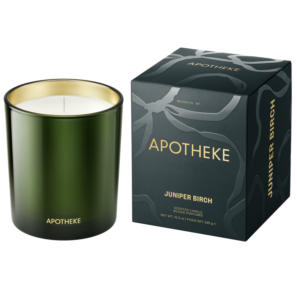 Apotheke Juniper Birch Scented Candle - 10.5 Oz. Classic Candle In Green