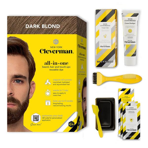 Cleverman All-In-One Beard, Hair & Touch Ups Reusable Dye Kit for Men –Natural-Looking Gray Coverage #1