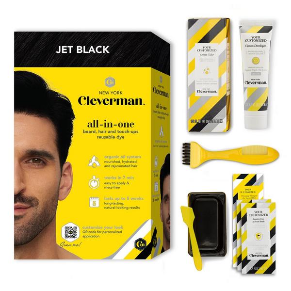 Cleverman All-In-One Beard, Hair & Touch Ups Reusable Dye Kit for Men –Natural-Looking Gray Coverage #1
