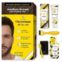 Reusable Beard & Hair Dye Kit - Up to 5 Uses, 7-Min Natural Gray Coverage with SkinArmour