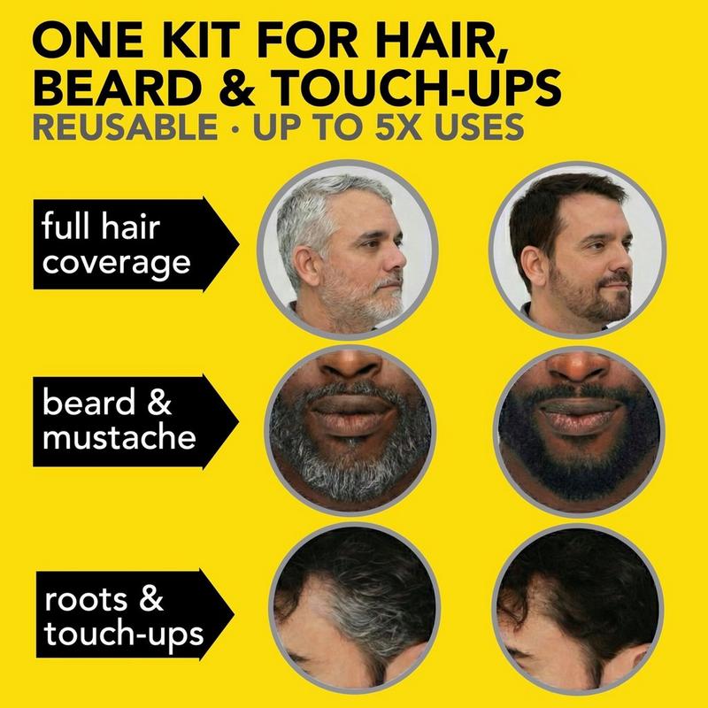 Cleverman - Auburn Reusable Beard & Hair Dye Kit - Up to 5 Uses, 7