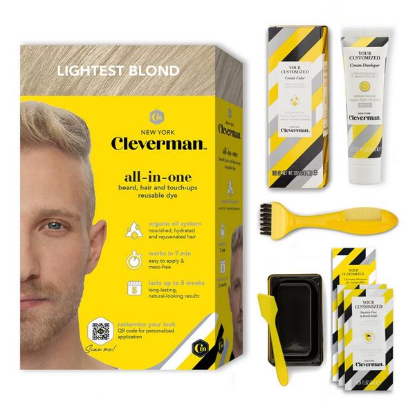 Cleverman All-In-One Beard, Hair & Touch Ups Reusable Dye Kit for Men –Natural-Looking Gray Coverage #1
