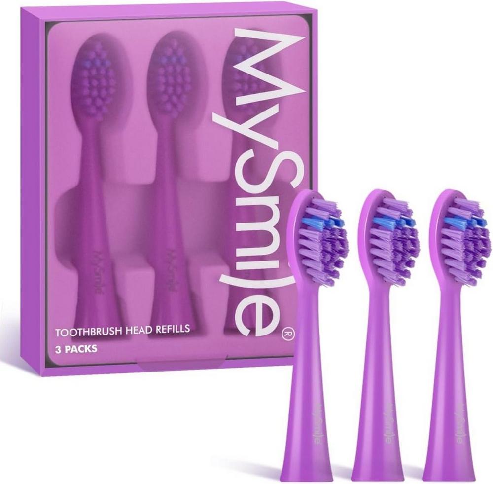 Mysmile Dy156 Electric Toothbrush Replacement Heads (3 Pack) - Purple In Purple