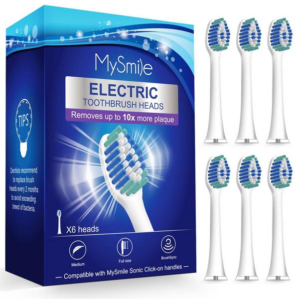 MySmile Elite Sonic Toothbrush Replacement Heads (6 Pack) #1