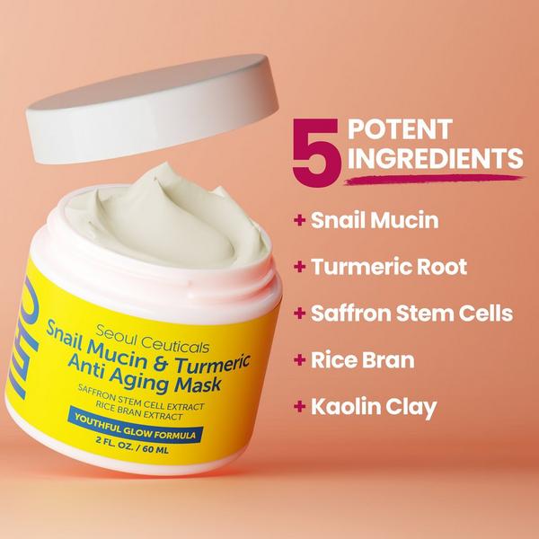 Seoul Ceuticals Korean Skin Care Snail Mucin & Turmeric Anti Aging Mask #4