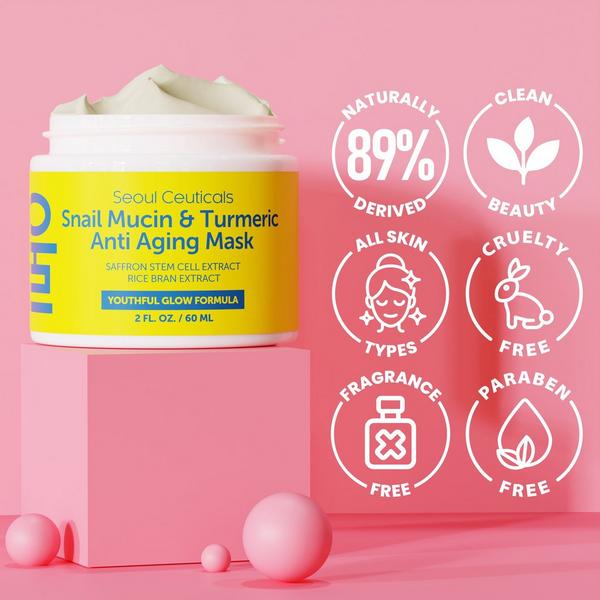 Seoul Ceuticals Korean Skin Care Snail Mucin & Turmeric Anti Aging Mask #5