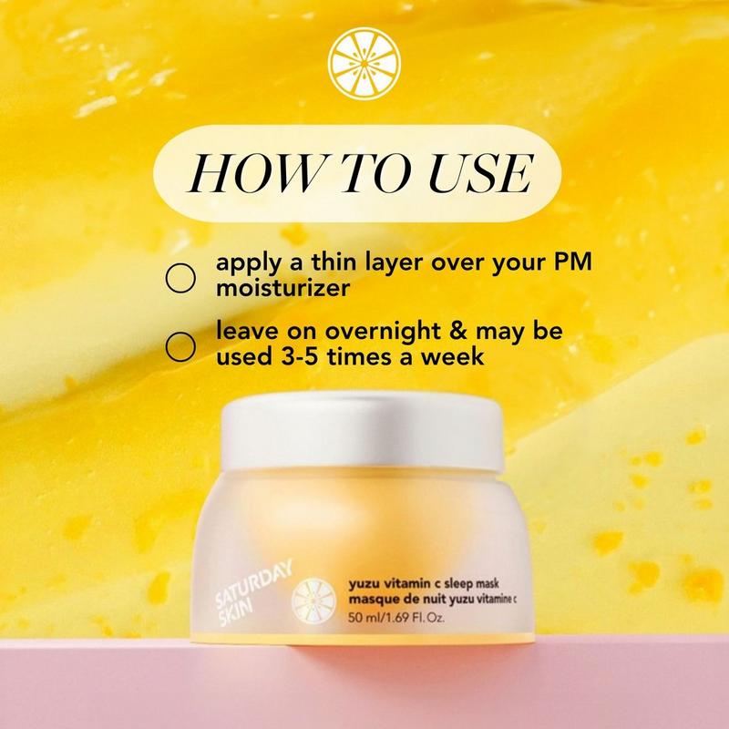 saturday skin yuzu vitamin c lip mask Saturday Skin Yuzu Vitamin C Lip Mask - Overnight Hydrating Balm for All  Skin Types | Vegan Non-Sticky & Cruelty-Free | Buy Now with Express  International Delivery main image 1