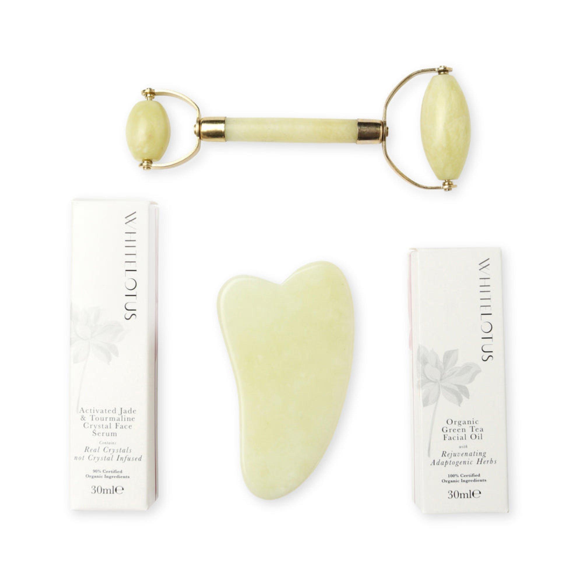 White Lotus Beauty Genuine Jade Crystal Facial Set #1