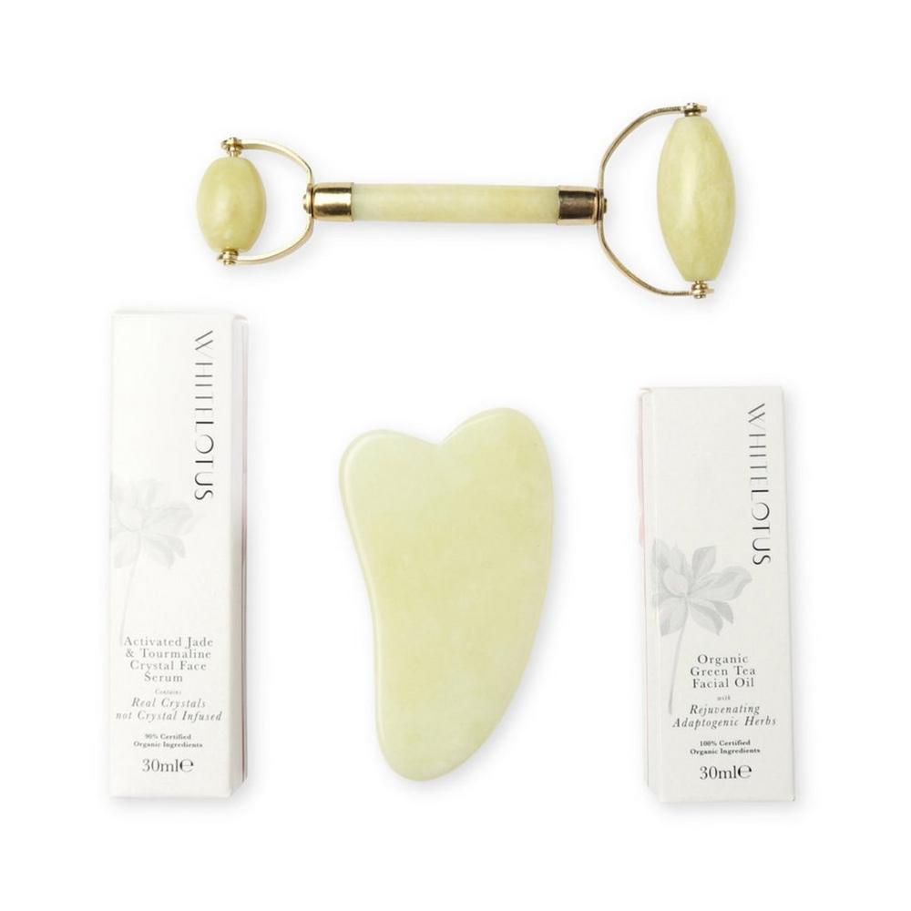 White Lotus Beauty Genuine Jade Crystal Facial Set