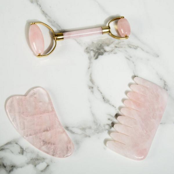 White Lotus Beauty Genuine Rose Quartz Crystal Facial Set #4