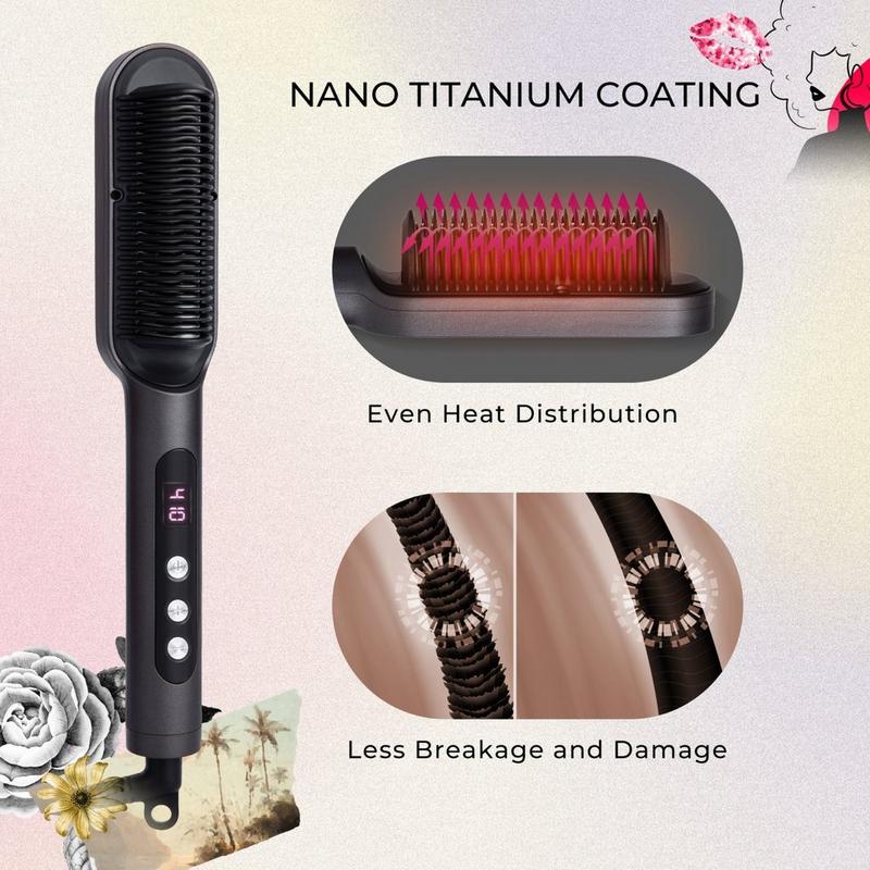 Tymo Ring Plus Ionic Hair Straightening Comb - Black with Red Trim Amazon.com : TYMO Hair Straightener Brush - Upgraded Ionic  main image 3