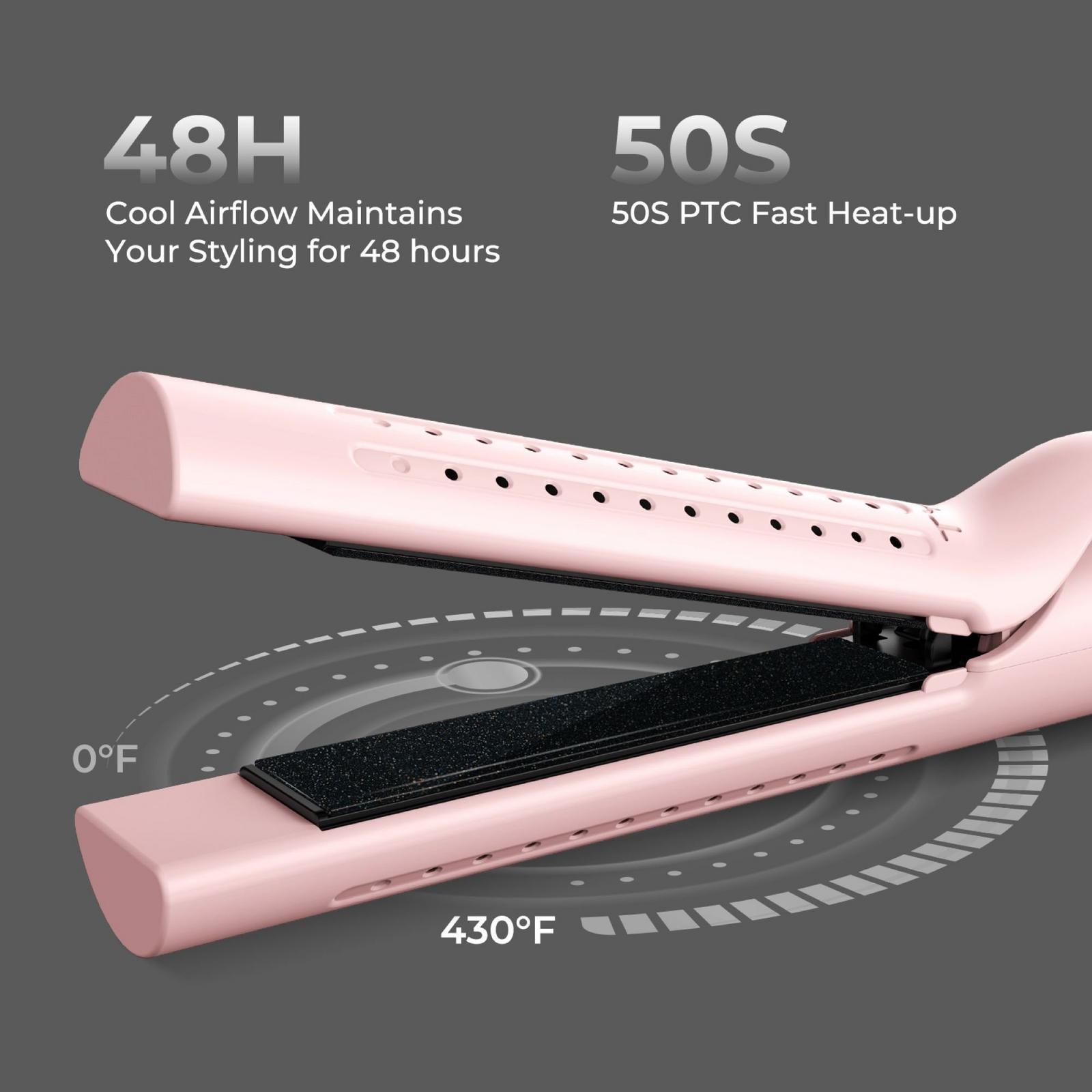 Airflow 2 in1 Hair Curler and Straightener - Pink
