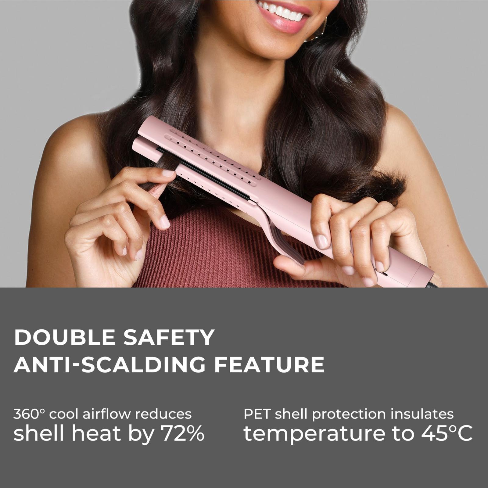 Airflow 2 in1 Hair Curler and Straightener - Pink