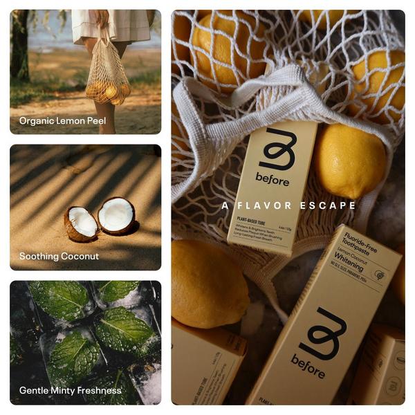 Before Oral Care Fluoride-Free Whitening Lemon Coconut #7