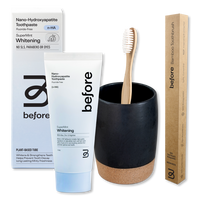 Before Bathroom Makeover with Black Cup