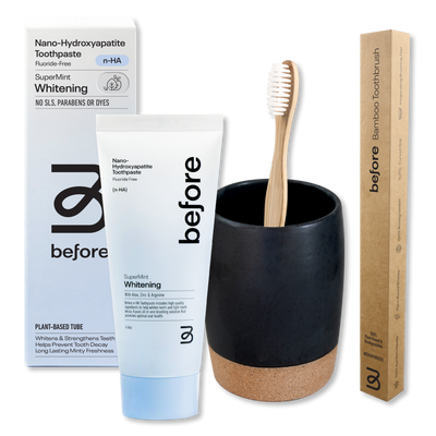 Before Oral Care Before Bathroom Makeover with Black Cup