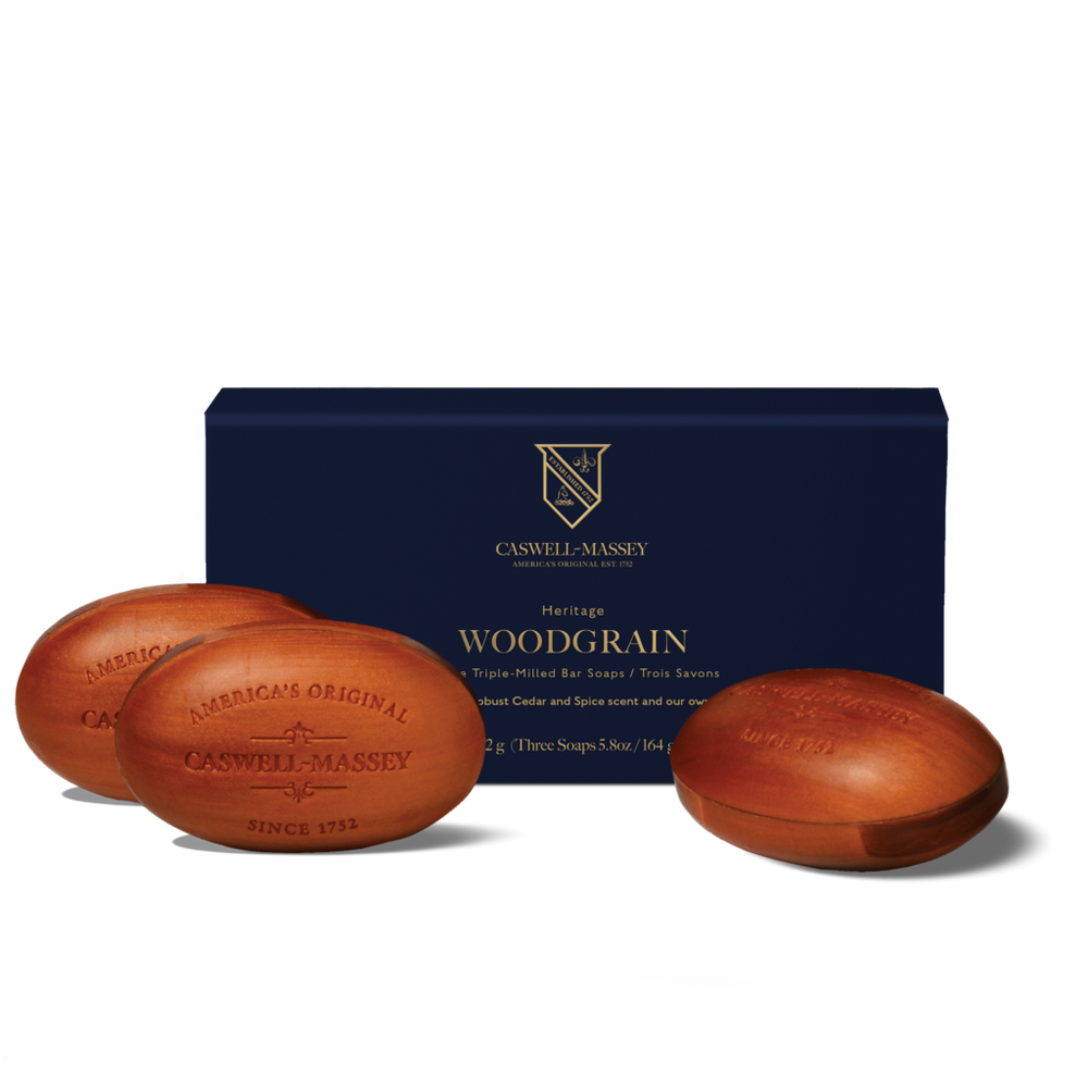 Caswell-massey Woodgrain Sandalwood Bar Soap - 3pc Set
