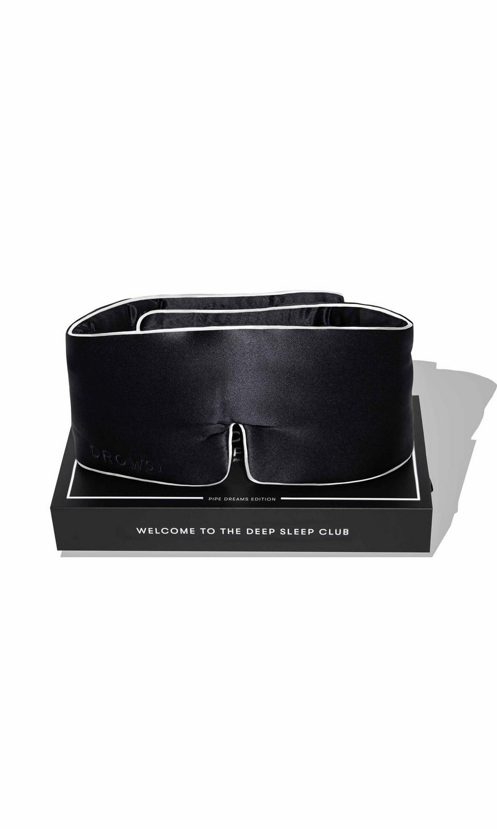 Drowsy Pipe Dreams Silk Sleep Mask - Black Jade In Black