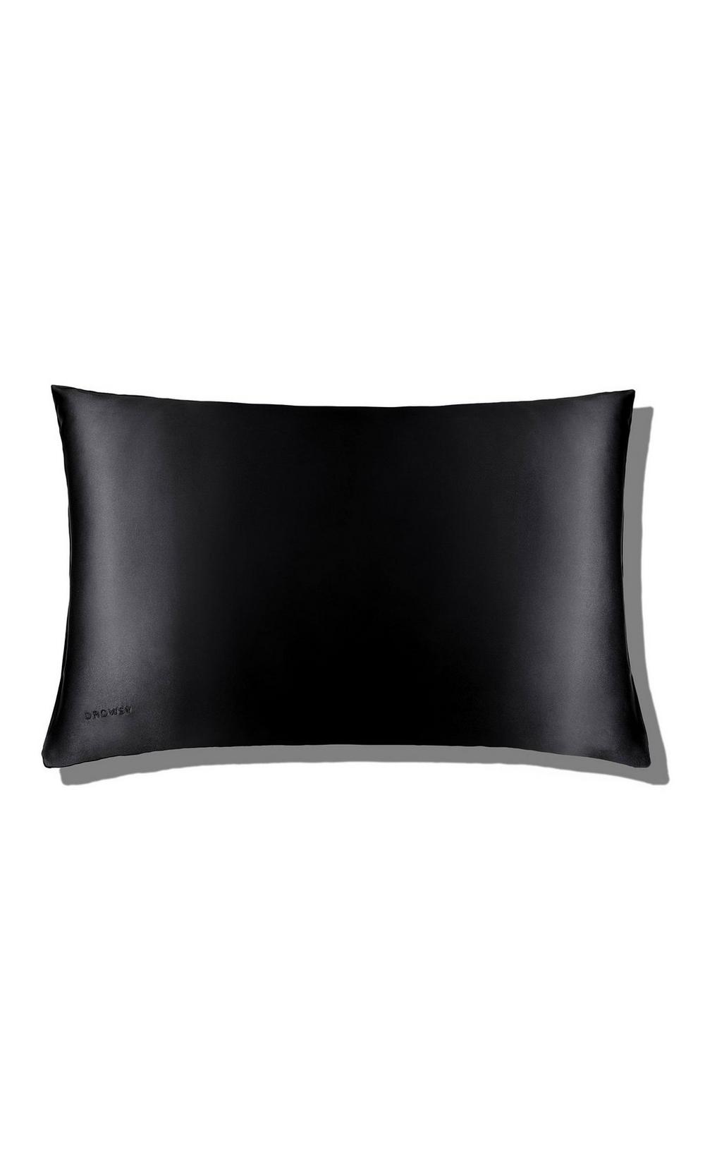 Drowsy Silk Standard Pillowcase - Black Jade In Black