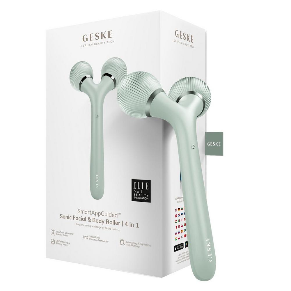 Geske Smartappguided Sonic Facial & Body Roller | 4 In 1 - Green In Green