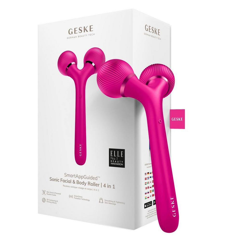 Geske Smartappguided Sonic Facial & Body Roller | 4 In 1 - Magenta In Purple